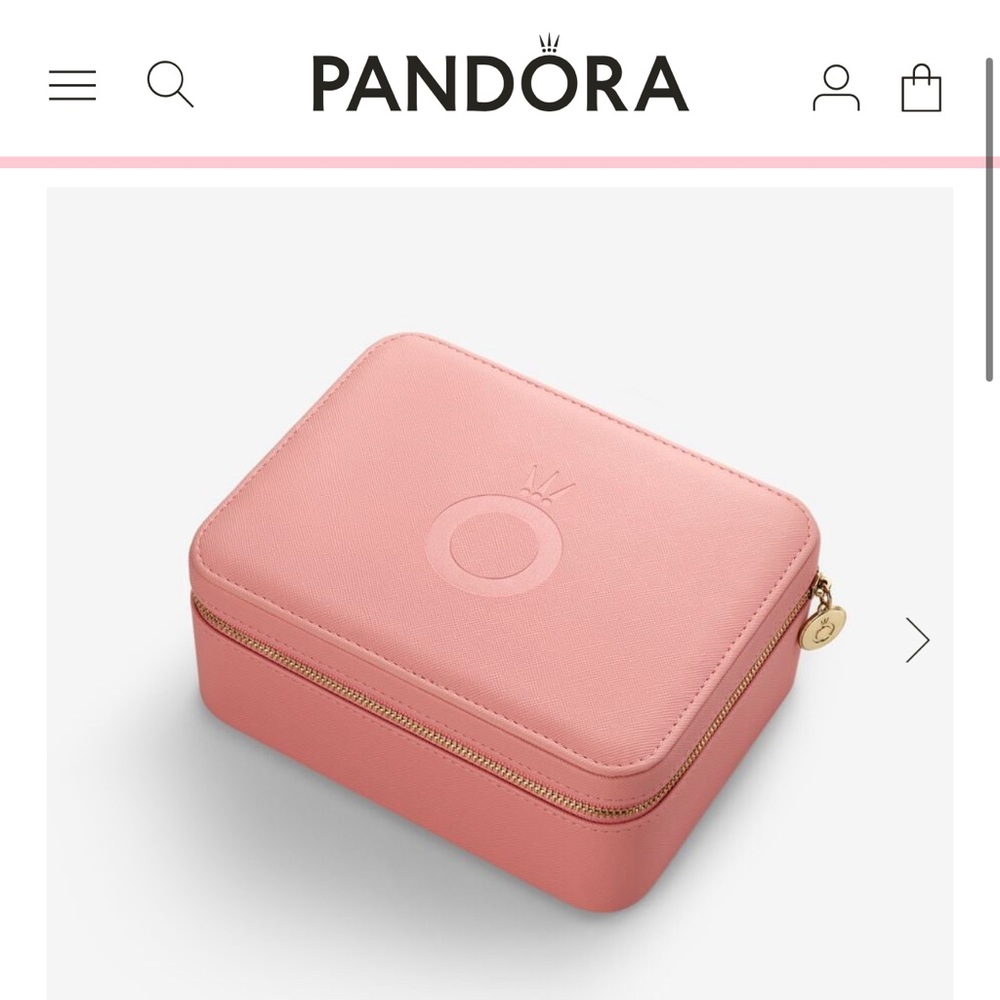 Authentic PANDORA Coral Pink Jewellery Box